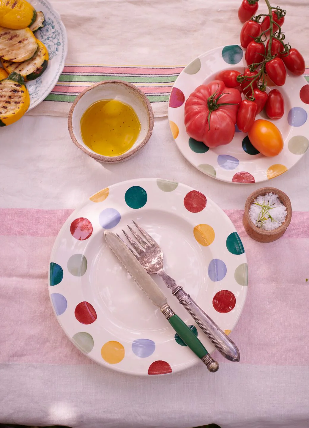 Big Polka Dots Large Dinner Plate, 10.5 Inch