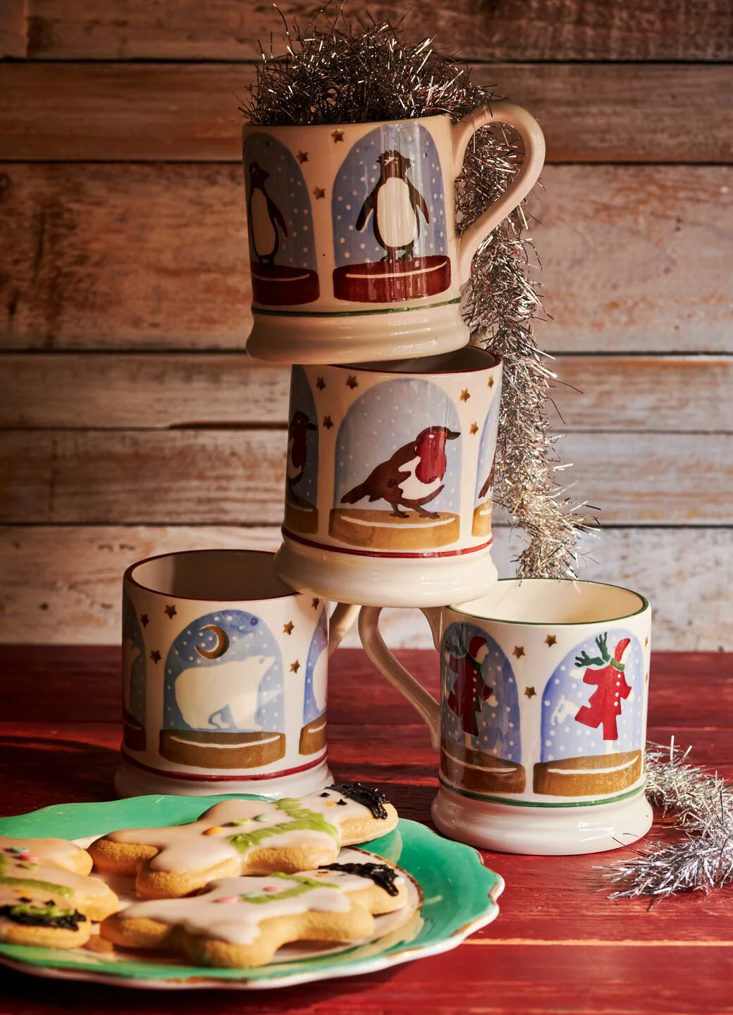 Ice Skater Snow Globe 1/2 Pint Mug - Image 6