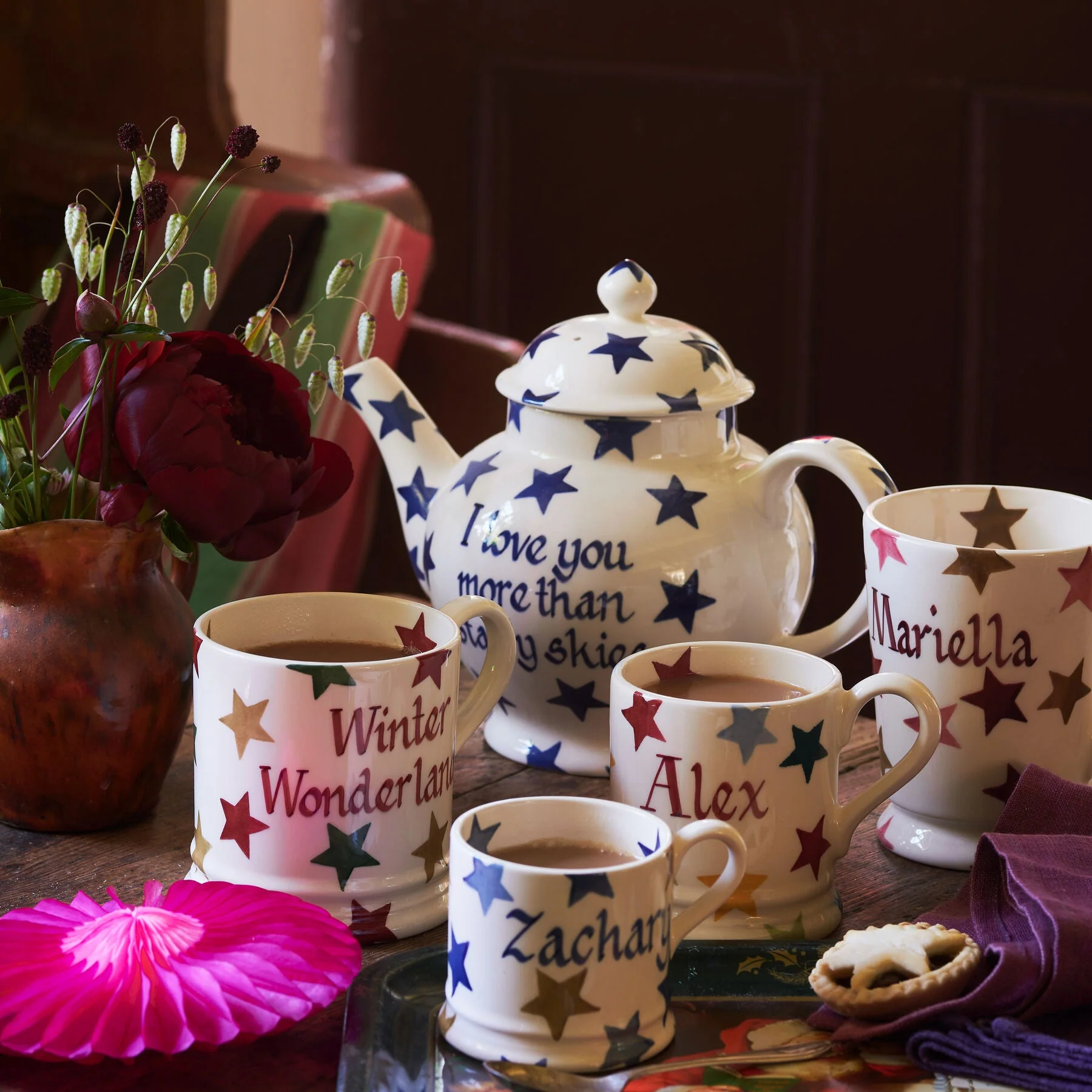 Seconds Blue Star 4 Mug Teapot - Image 2